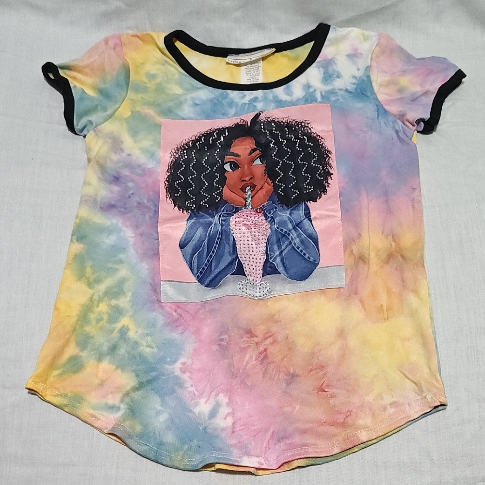 Colorful Tie-Dye Kids Shirt with Graphic Print